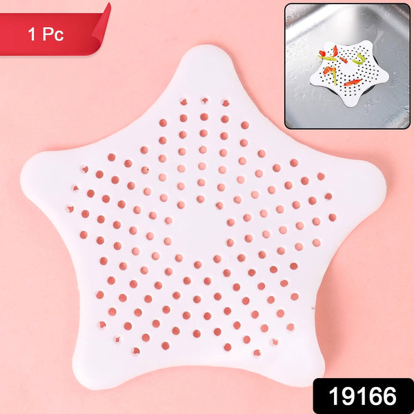 White Silicone Star Shaped Sink Filter Bathroom Hair Catcher Drain Strainers Basin - justgrabit.in | Just Grab It