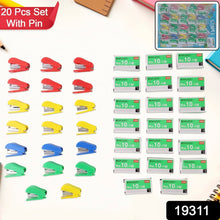 Mini Stapler Set Staples – Assorted Colors | No.10 Staplers with Pins (20 pcs Set) - justgrabit.in | Just Grab It