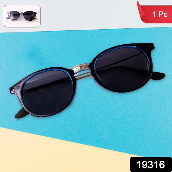 Blue UV Protected Round Sunglasses, classic Sunglasses for Men & Women, Lightweight - justgrabit.in | Just Grab It