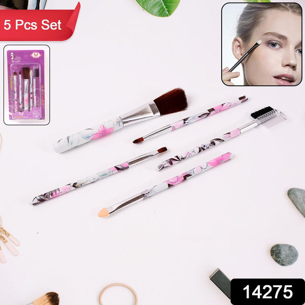 Floral Makeup Brush Set for Eyes, Lips, and Face (5 Pc) - justgrabit.in | Just Grab It