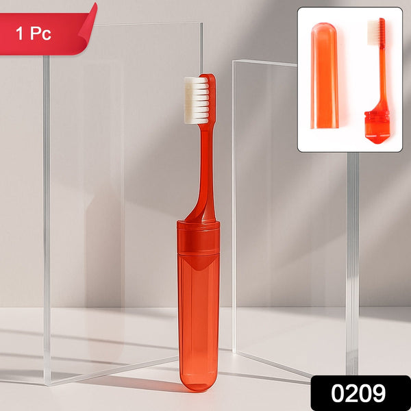 Portable Folding Toothbrush with Built - in Travel Case (1 Pc) - justgrabit.in | Just Grab It