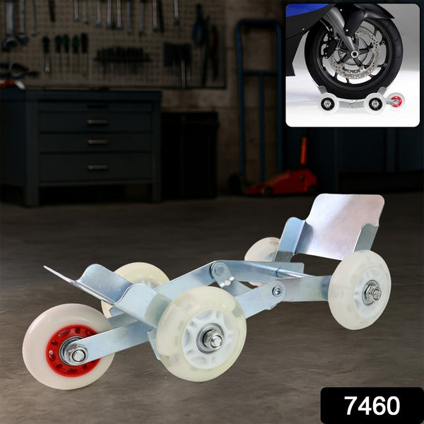 Heavy - Duty Motorcycle Front Wheel Parking Roller Stand (1 Pc) - justgrabit.in | Just Grab It