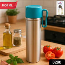 Supermom Stainless Steel Fresh Oil Pourer Bottle with Flip Lid and Handle Approx 1000ML (1 Pc) - justgrabit.in | Just Grab It