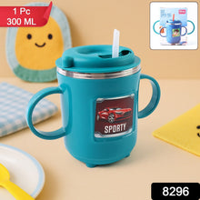 Supermom Kids Sporty Sipper Mug with Straw and Dual Handles Approx 300ml (1 Pc) - justgrabit.in | Just Grab It