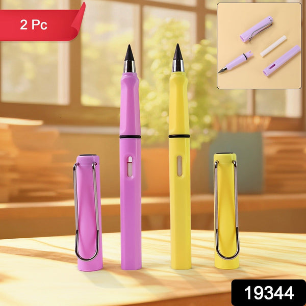 2In1 Everlasting Pencil Replaceable Head With Eraser (2 Pc / Mix Color) - justgrabit.in | Just Grab It