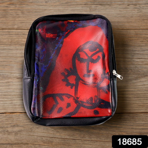 Handcrafted Multipurpose Zipper Pouch with Traditional Art Print (1 Pc) - justgrabit.in | Just Grab It