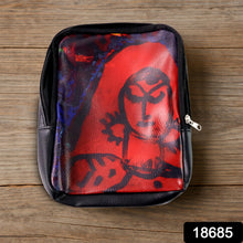Handcrafted Multipurpose Zipper Pouch with Traditional Art Print (1 Pc) - justgrabit.in | Just Grab It
