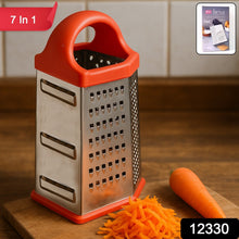 Supermom 7 - in - 1 Heavy Duty Stainless Steel Box Grater with Ergonomic Handle (1 Pc) - justgrabit.in | Just Grab It