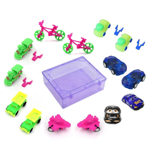 Toys for Kids Friction Powered Vehicle Toy for Baby Push & Go Toys Combo Set for Boys & Girls ( Pack of 15) - Justgrabit Inc.