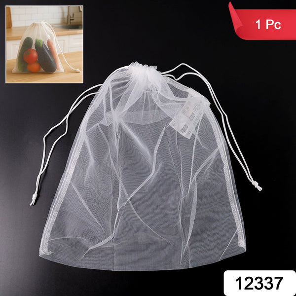 Reusable Transparent Drawstring Mesh Storage Bag (1 Pc) - justgrabit.in | Just Grab It