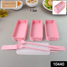 Eco - Friendly 3 - Layer Stackable Lunch Box Set with Cutlery - justgrabit.in | Just Grab It