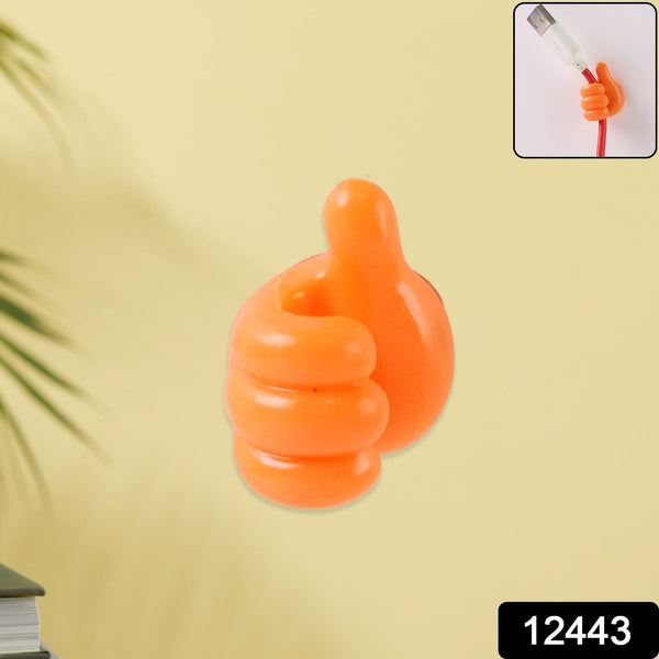 Orange Multifunctional Multi functional Hand Shape Wall Clip Hanger Keys Cable Holder - justgrabit.in | Just Grab It