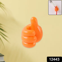Orange Multifunctional Multi functional Hand Shape Wall Clip Hanger Keys Cable Holder - justgrabit.in | Just Grab It