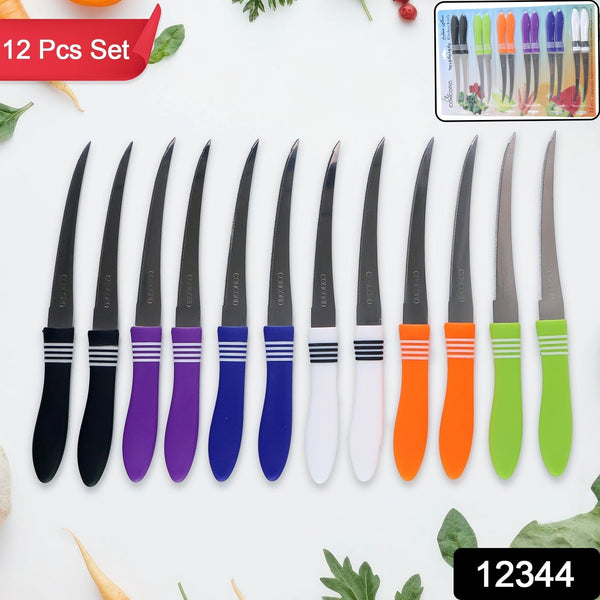 Stainless Steel Multipurpose Serrated Knife Set (12 Pc) - justgrabit.in | Just Grab It