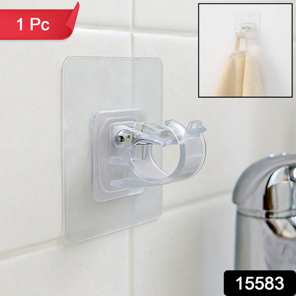 Self - Adhesive Transparent Wall Hook Holder Clip (1 Pc) - justgrabit.in | Just Grab It
