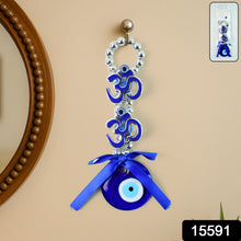 Decorative Double OM Symbol Evil Eye Hanging (1 Pc) - justgrabit.in | Just Grab It