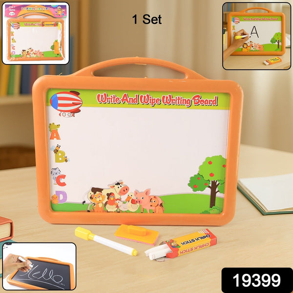 2 - in - 1 Double - Sided Write and Wipe Educational Drawing Board for Kids (1 Set) - justgrabit.in | Just Grab It