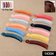 Multicolor Plastic Banana Hair Clips Set (12 Pc) - justgrabit.in | Just Grab It
