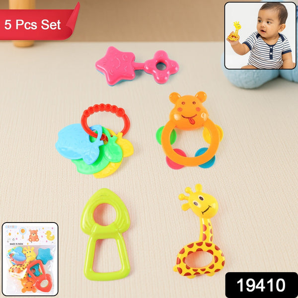 Plastic Baby Rattle Toys 5 Pcs Set - justgrabit.in | Just Grab It