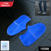 Blue Non - Slip Silicone Rain Anti skid Waterproof Fordable Boot Shoe Cover (1 Pair) - justgrabit.in | Just Grab It