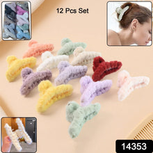 Premium Soft Fur Coated Hair Clutcher Clip Set (12 Pc) - justgrabit.in | Just Grab It