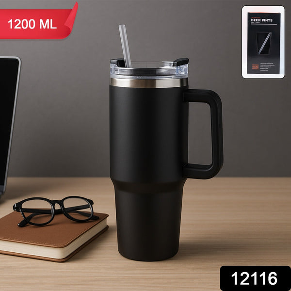 Premium 1200 ML Stainless Steel Vacuum Insulated Travel Mug Tumbler (1200ML / 1 Pc) - justgrabit.in | Just Grab It