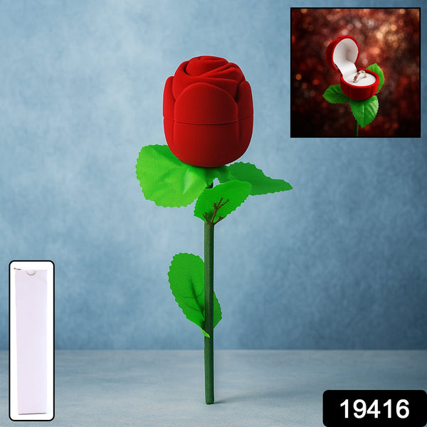Artificial Rose Flower Shaped Jewelry Ring Box (1 Pc) - justgrabit.in | Just Grab It