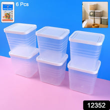 Transparent Square Plastic Food Storage Container Set (6 Pc) - justgrabit.in | Just Grab It