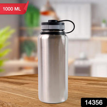 Silver Stainless Steel Double Wall Vacuum - Insulated Drink Water Bottle (1000 ML) - justgrabit.in | Just Grab It