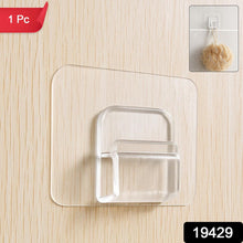 Heavy - Duty Transparent Wall Hook with Seamless Adhesive Backing (1 Pc) - justgrabit.in | Just Grab It
