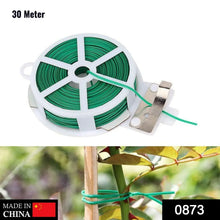 Plastic Twist Tie Wire Spool With Cutter For Garden Yard Plant 30m (Green) - Justgrabit Inc.