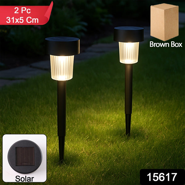 Solar - Powered LED Garden Spike Light Set (31x5cm / 2 Pc) - justgrabit.in | Just Grab It