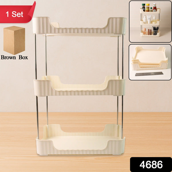 3 - Tier Multipurpose Storage Organizer Rack Shelf (1 Set) - justgrabit.in | Just Grab It