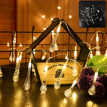 Decorative LED Lighting Chain with Crystal Water Drop Bulbs Approx 3 Mtr (1 Pc) - justgrabit.in | Just Grab It