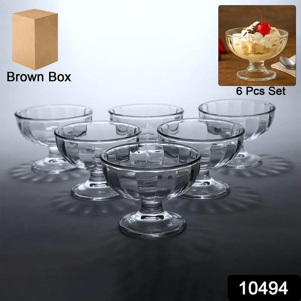 Premium Glass Ice Cream Dessert Bowl 6 Pc Set - Justgrabit Inc.