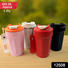 Stainless Steel Coffee Travel bottle with Lid 450 ML Approx, Tumbler (1 Pc) - Justgrabit Inc.