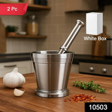 Heavy Duty Stainless Steel Mortar and Pestle Set for Kitchen, Khalbatta Set (2 Pc Set) - Justgrabit Inc.