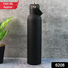 Stainless Steel Water Bottle with Carry Strap & Built - In Straw 1000ML Approx (1 Pc) - Justgrabit Inc.