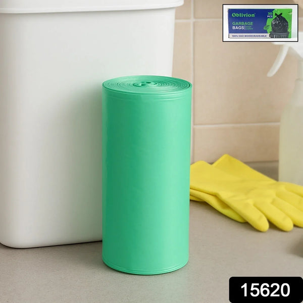 Bio - degradable Eco Friendly Garbage / Trash Bags Rolls (19" x 21") (Green) - Justgrabit Inc.