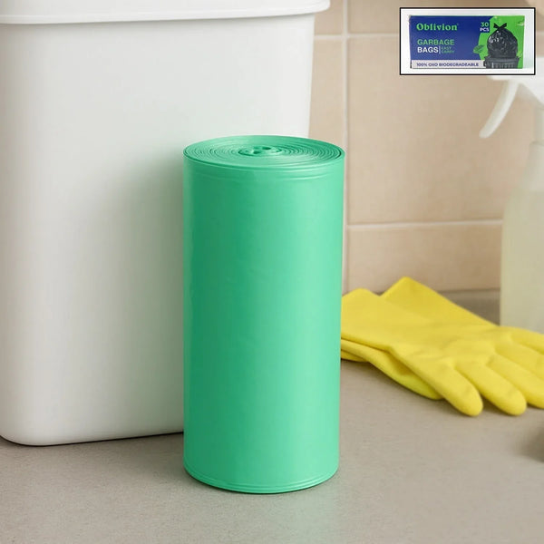 Bio - degradable Eco Friendly Garbage / Trash Bags Rolls (19" x 21") (Green) - Justgrabit Inc.