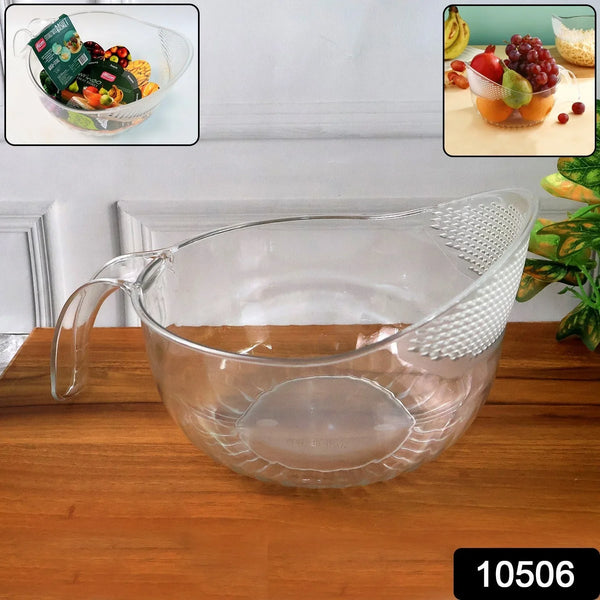 Supermom Multipurpose Transparent Plastic Bowl / Basket with Handle (1 Pc) - Justgrabit Inc.