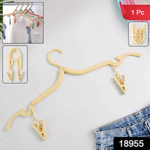 Multipurpose Foldable Cloth Hanger with Dual Clips (1 Pc) - Justgrabit Inc.
