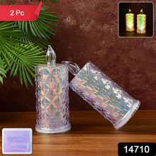 Decorative LED Candle Lights with Holographic Finish (2 Pc / Set) - Justgrabit Inc.