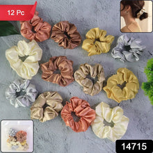 Premium Satin Hair Scrunchies / Elastic Hair Ties for Women & Girls (12 Pc) - Justgrabit Inc.