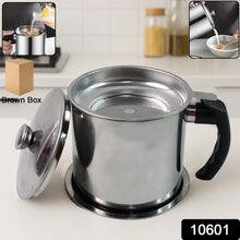 Stainless Steel Oil Strainer Pot with Lid and Filter Mesh (1 Set) - Justgrabit Inc.