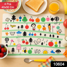 Colorful Cartoon Printed Dining Table Placemats for Kids (4 Pc / 40x30 Cm) - Justgrabit Inc.