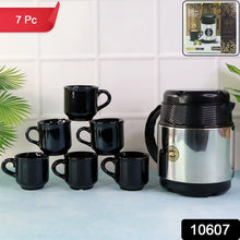 Tea and Coffee Thermos Flask and 6 Ceramic Cups (1 Set) - Justgrabit Inc.