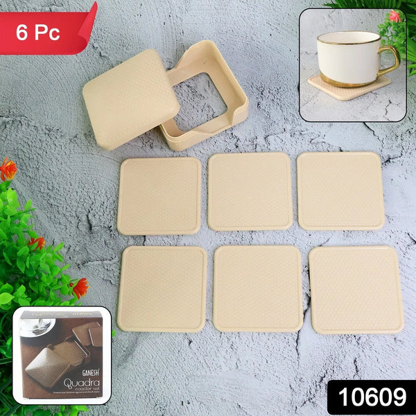 Ganesh Premium Square Coasters with Storage Box (6 Pc / Set) - Justgrabit Inc.