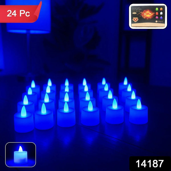 Blue LED Tea Light Candles (24 Pc) - Justgrabit Inc.