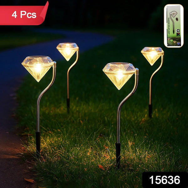 Diamond Shaped Solar Garden Lights (4 Pc) - Justgrabit Inc.